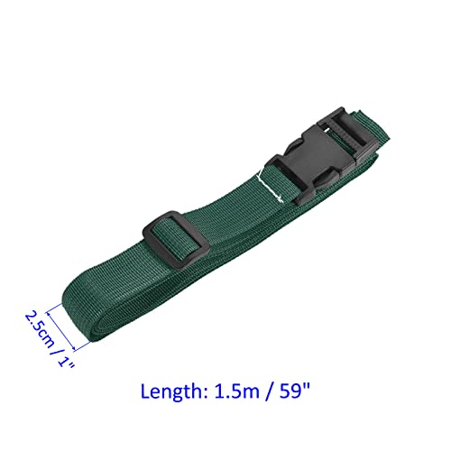 Image of M METERXITY 1 Pack Luggage Straps- Travel Baggage Accessory Adjustable Suitcase Belt with Quick Release Buckle, Apply to Travel (1.5 Meters, Light Green)
