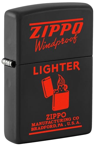 Encendedor Zippo Vintage Ad Negro Mate miniatura 1