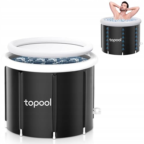 Topool Bañera de Hielo 350L – Piscina Portátil para Baños de Agua Fría con Tapa y Bolsa | Crioterapia, Recuperación Muscular, Refuerzo del Sistema Inmunológico | Adultos y Deportistas