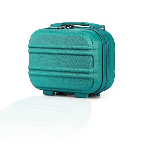 Kono Vanity Case Rigide ABS Léger Portable 28x15x21cm Trousse de Toilette pour Voyage, Turquoise