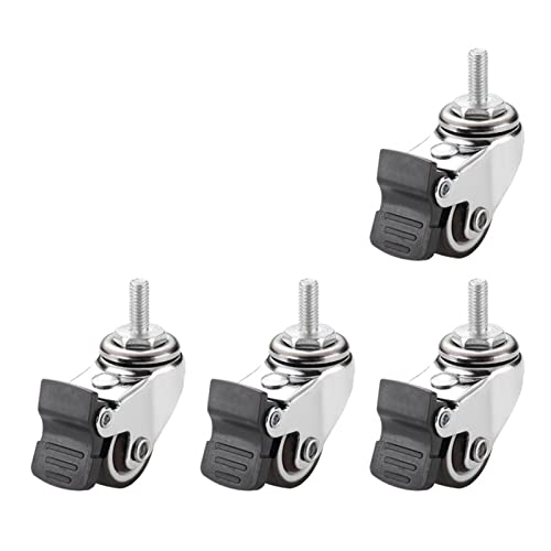 HyKab 4Pcs Swivel Stem Threaded s, 1 Inch TPE Mute Wheel Rep...