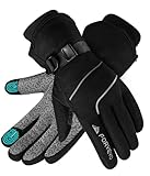 FORVEVO Skihandschuhe Herren Damen wasserdichte, 3M Thinsulate Warme Winterhandschuhe Herren, Touchscreen Winddicht Fahrradhandschuhe, L