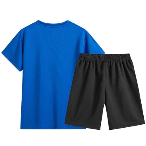 Boys Sport Short Sleeve Tee and Short Set, Lightweight and Breathable Quick Dry Set 7T2