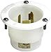 Leviton 2315 20 Amp, 125 Volt, Flanged Inlet Locking Receptacle, Industrial Grade, Grounding, White