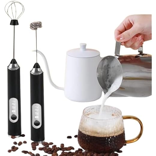 DailyNeed Coffee Frother Electric with Double Whisk | C Type Rechargeable Coffee Maker Machine for Home | Big Battery 1 Charge = 15 Days Use (White Colour)