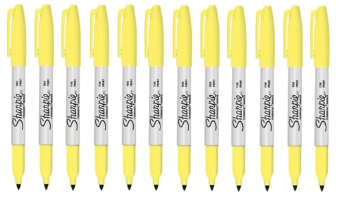 Sharpie marqueurs permanents jaunes pour organiser le bureau et la maison