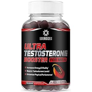 8in1 Testosterone Booster for Men with Tongkat Ali, Fenugreek, Ashwagandha and Magnesium – Improve Libido & Hormonal Balance, Non GMO Made in the USA, Black Cherry, 120 Count Gummies for Men