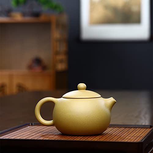 Image of Xishi Teapot 15oz Chinese Zisha Clay Pot Ceramics Purple Sand Mud Kungfu Tea Set Kettle 9 Hole Filter (Yellow 450ml)