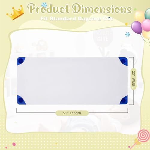 Image of Horbaunal 2 Pack White Cot Sheets for Daycare, 23 inch x 51 inch | Daycare Cot Sheets, Microfiber Fitted Cot Cover, for Preschool Kids Nap Time, Daycare Essentials