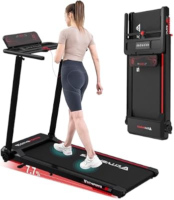 CITYSPORTS Cinta de Correr Plegable,Cinta de Andar eléctrica,con Pantalla LED,App y Soporte para Tableta 360°,Walking Pad Compacta para casa y Oficina