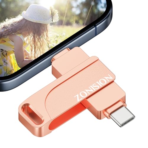 ZONISION 128GB USBメモリ スマホ用 アプリ不要 直接 iphone バックアップ 3in1 iphone データ保存 Type-C／iOS／USB対応 1Phone/Pad／Android／タブレット/PC対応 外付けメモリスマホ容量不足解消