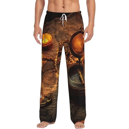 Pantalon de pyjama en flanelle homme imprimé boussole idéal pour vos soirées d'hiver