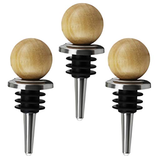 Hemoton 3 peças de garrafa de vinho de metal com tampa de champanhe de cortiça e cabeça redonda de m