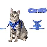 Amogato Cat Harness and Leash Set-Outdoor Walking Escape Safety Cat Vest, Adjustable Soft Kitty Vest