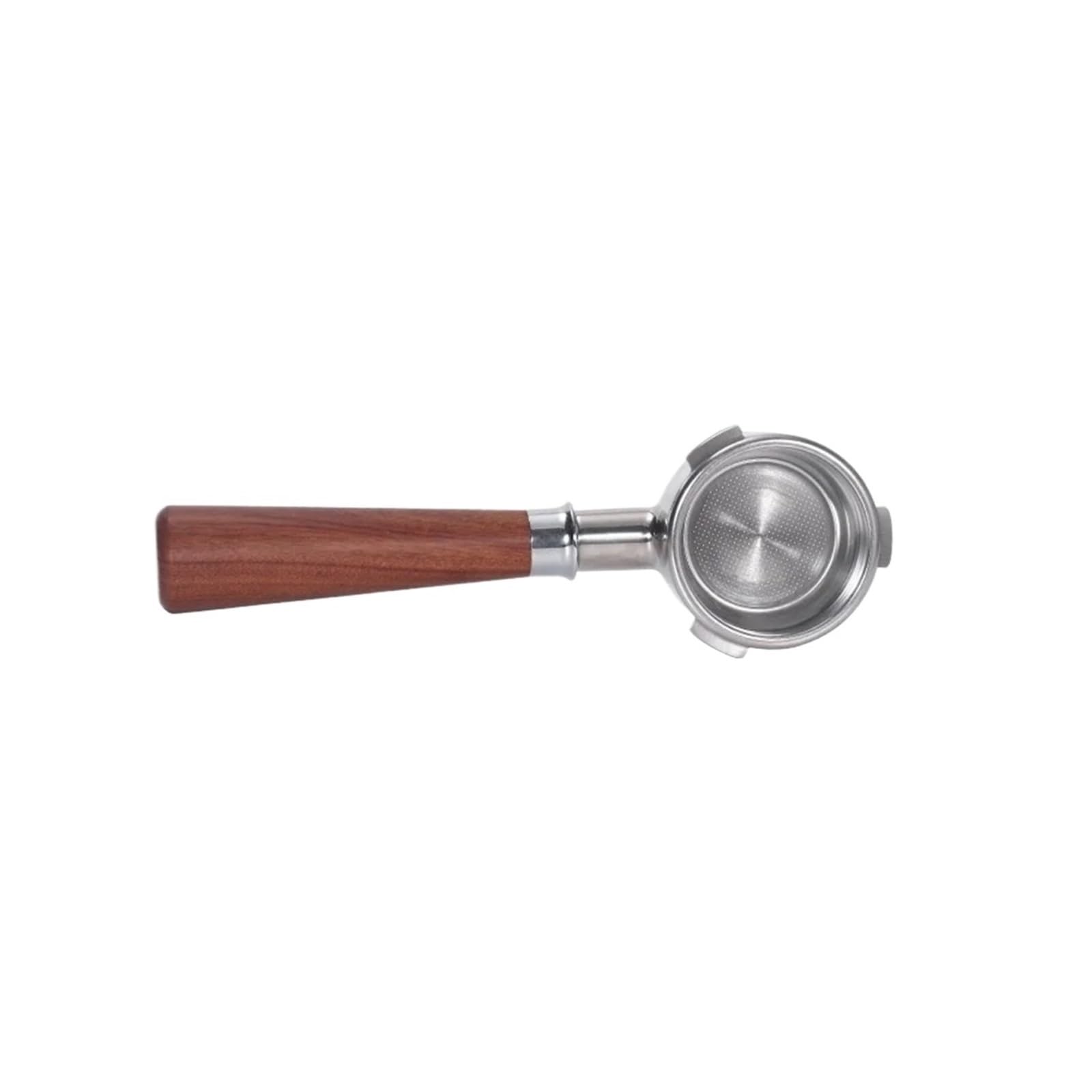 Portafiltro, compatible con Breville, 58mm sin fondo | Repuesto para Oster, 3 uñas, acero inoxidable 304, mango de madera, desmontable(Red Rose wood)