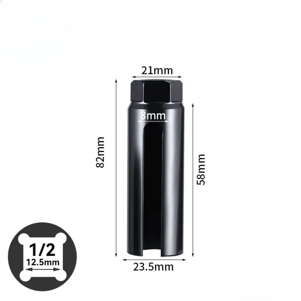 Automotive Parts Narrow Mouth Oxygen Sensor Socket 14-24mm 1/2 "C Oxygen Induction Drive Socket Wrench Automotive Tools(14mm-1pcs)