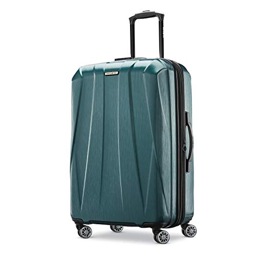 Image of Samsonite Centric 2 Hardside Expandable Luggage with Spinner Wheels, Emerald Green, Checked-Medium 24-Inch