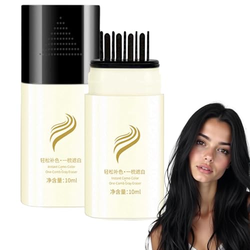 2-in-1 Hair Color Stick & Comb, Graue Haare Abdecken für Frauen und Männer, Natürlich Ansatzfarbe Wasserdicht und schweißdicht für Alle Haartypen (Schwarz)