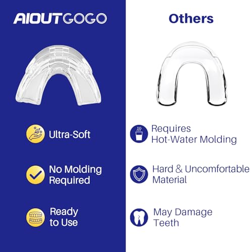 Aioutgogo Anti Snoring Devices - 2 Pcs Effective Anti Snoring Mouthpiece,Multifunctional Snore Stopper, Ready To Use - Anti Snoring Mouthpiece To Reduce Snoring,Travel And Home Use - 4