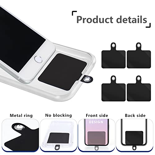 12 Pieces Phone Tether Tab Cell Phone Lanyards Tether Replacement Phone Lanyard Attachment Cellphone Tether Pvc Patches For Phone Strap Smartphone Safety Tether Sticker (Black) #TOP3