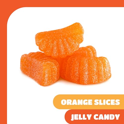 Orange Slices - 2 Pound Pack (65 Count) - Jelly Candy - Naturally Flavored Fruit Slices - Gelatin Free Chewy Candies for Buffets, Snacking and Gifting