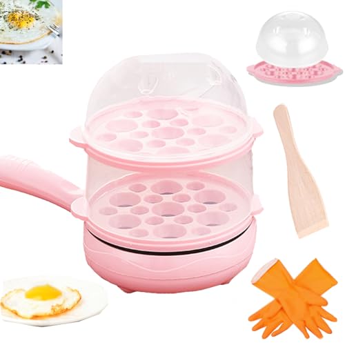 Padella Antiaderente, Padella Elettrica per Frittata da 350 W, Diametro: 16 cm, può Cuocere a Vapore 14 Uova Contemporaneamente, Piastra Riscaldante Padella per Uova Riscaldante Tipo C, Cucina