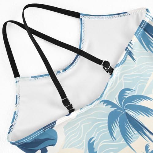 Trees Mountain Ocean Sea Girls One-Piece Swimsuit Beach Bathing Suit4