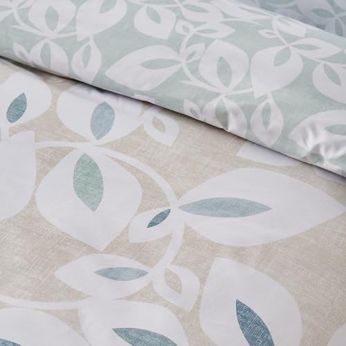Housse de couette Catherine Lansfield Inga Leaf naturel reversible