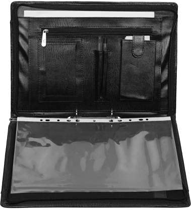 Image of Peeplvalue Premium 20 Leafs 2 Ring Files and Folders IBlack Zipper File Document Bag with Handle for Certificates, Adjustable Handles (20 Leafs-Black Colour)