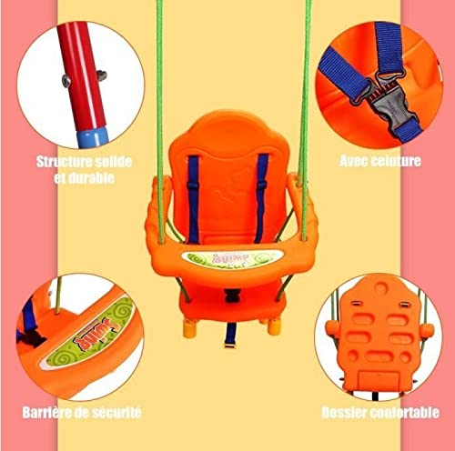 Balançoire Bébé LANTUS Avec Portique, Siège Confortable, Accoudoirs, Ceinture Sécurité, Facile à Monter – 107x96x131 Cm, Pour 1 à 3 Ans