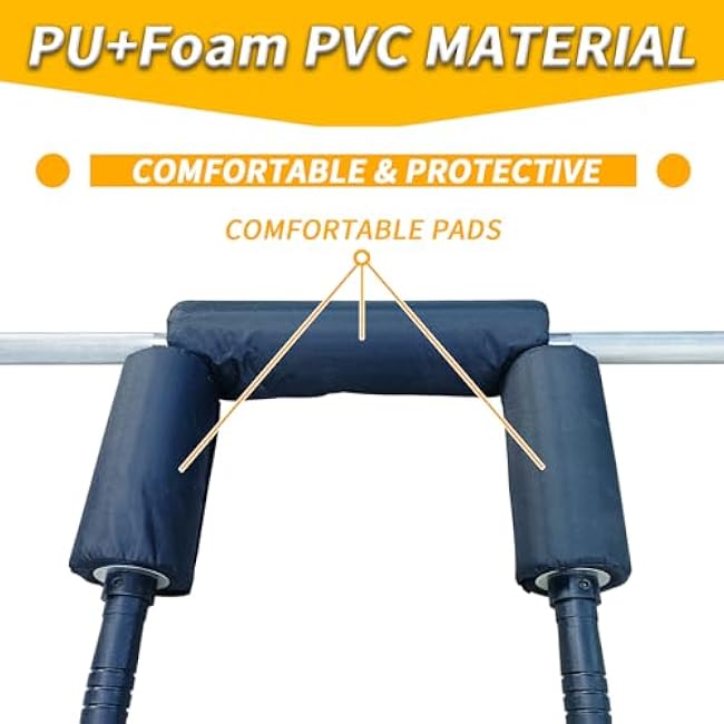 Safety Squat Bar,Safety Squat Bar With 2 Barbell Clips,2 inch Sleeve Barbell with Comfortable Neck Pad,Handle Removeable, ideal for Free Weights Strength Training