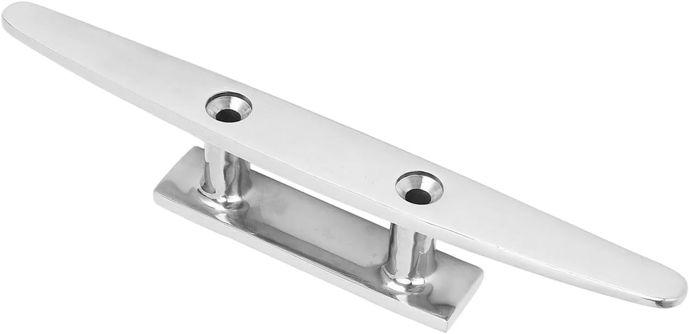 Open Base Boat Cleat 316 Stainless Steel Polished 8in Dock Cleats Tie Down for Yacht Cargo Ship Speedboat Accessories