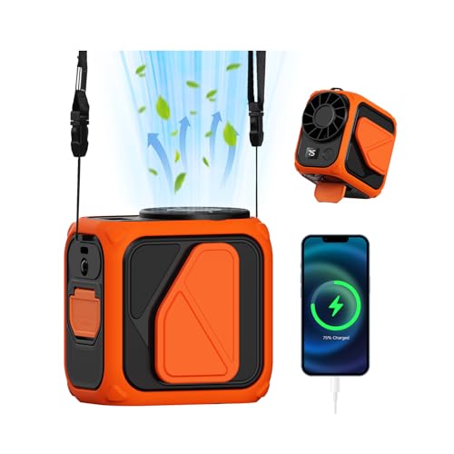 Snorthy Ventilador Clip de Cintura Ventilador Portátil USB con Luz Ventiladores de Cintura 6000mAh...