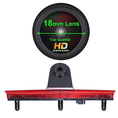 Navinio 1280X720 Pixel Auto Dritte Dach Top Mount Bremsleuchte Kamera Bremslicht Rückfahrkamera IR Licht für VW T5 Bus Transporter Multivan Caravelle Business Third 3rd Stop Light 2003-2015 Bj