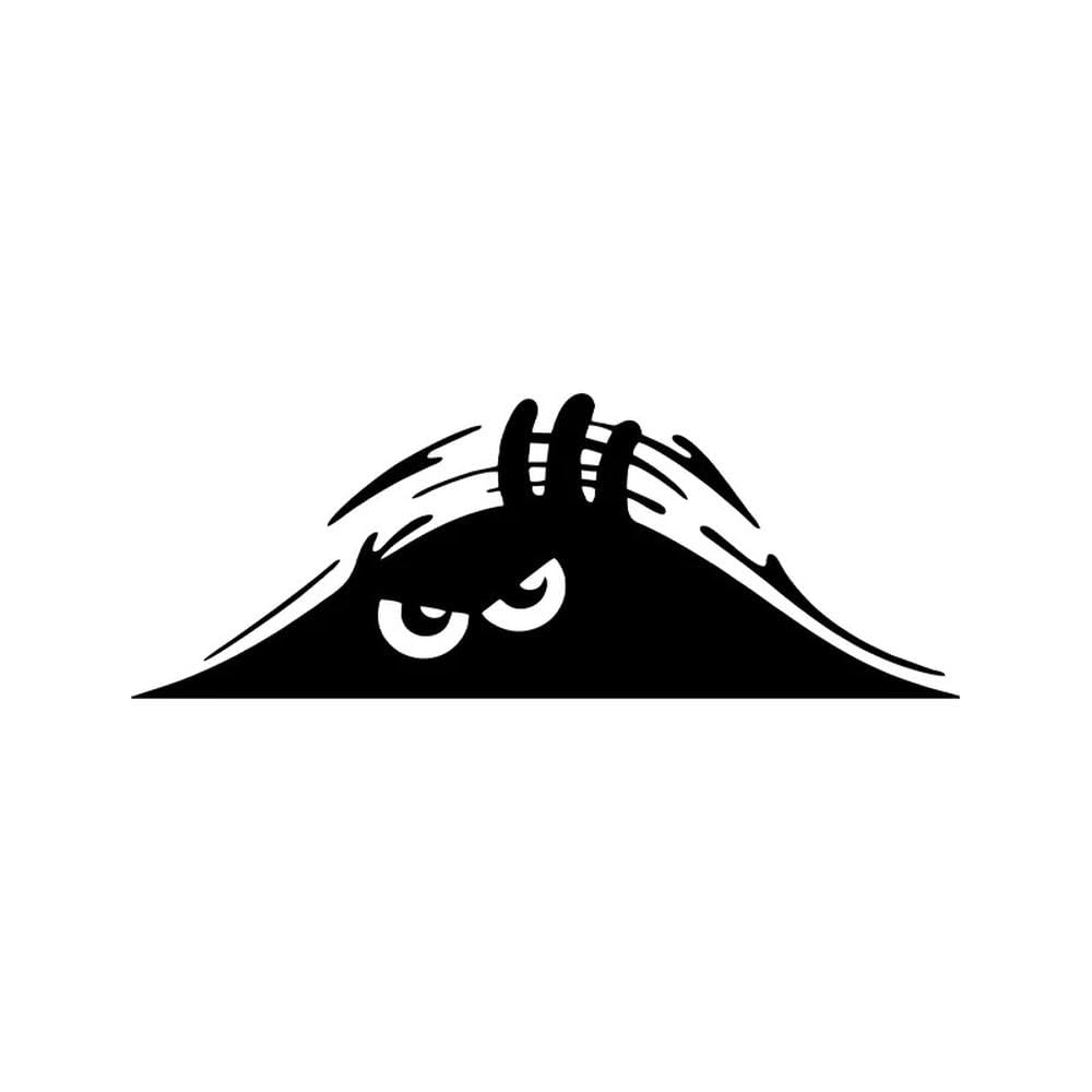 Bertdcx Black Auto Accessory Dune Sand Monster Peeking Peering Car Sticker Creative Vinyl Decal Sticker Trim(Black)
