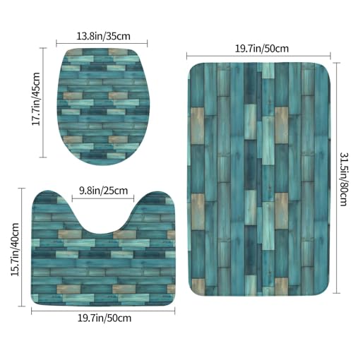 Tapis de contour doux lot de 3 design bois vert premium
