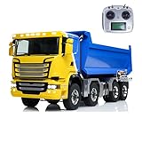 abrollkipper scania gebraucht  TOUCAN RC HOBBY 1/14 RC Hydraulik Muldenkipper 8x8 Metall Vollkipper Auto Abrollkipper Differentialsperre Achsen 3-Gang Getriebe Licht Sound I6S Controller