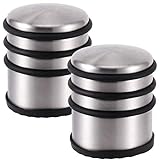 KOHAND 2 Pack Floor Door Stopper, Heavy-Duty Floor Mount Door Stops, Stainless Steel Door Bumper, Cylindrical Door Wedge with Rubber Ring Buffers Decorative Safety for Home Office Commercial