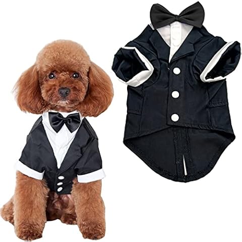 ALLHOLA Dog Tuxedo Costume Dogs Wedding Attire Puppy Suit and Tie (X-Large, Black) Cover