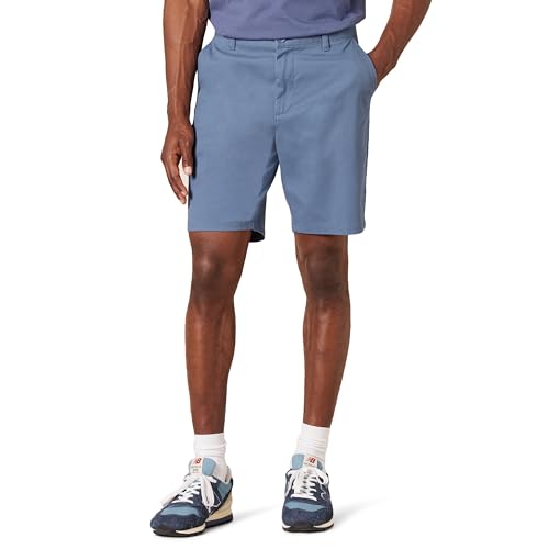 Amazon Essentials Men's Slim-Fit 9" Stretch Chino Shorts, Midweight Cotton Twill, Dark Blue, 33 - image 1