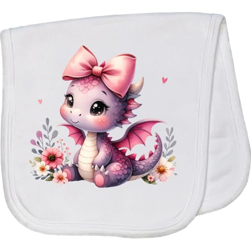inktastic Girls Baby Dragon Baby Burp Cloth White 4522e