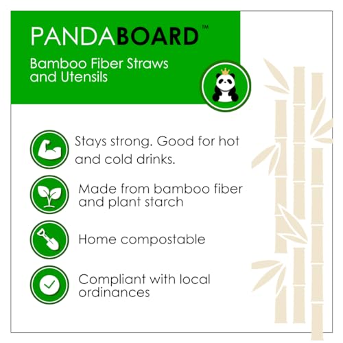 Pitillos cortos de bambú compostables PandaBoard, 250 unidades miniatura 2
