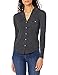 Produktbild Majestic Filatures Women's Cotton Cashmere Long Sleeve Button Down Shirt with 2 Pockets, Anthracite Chine. 088, 4