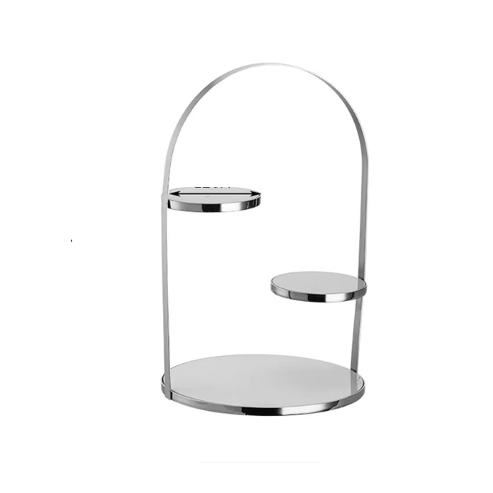Hhaoran-9868 Tiered Serving Tray Round Multi-tier Cake Stands, Buffet Display , And Creative Dessert Cupcake Stand(Silver,Small)