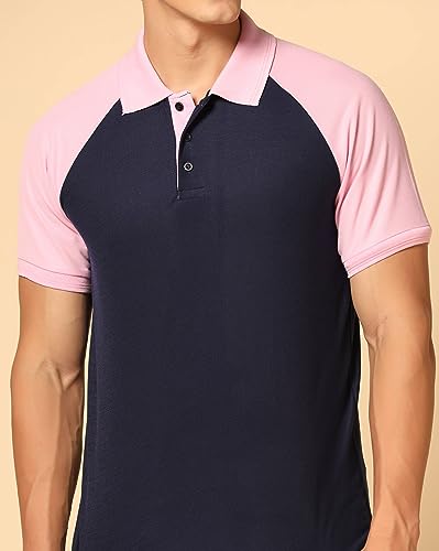 Image of INKKR Men's Solid Regular Fit T-Shirt ((FACTORY-A11)-(S)-Navy FCT11 04