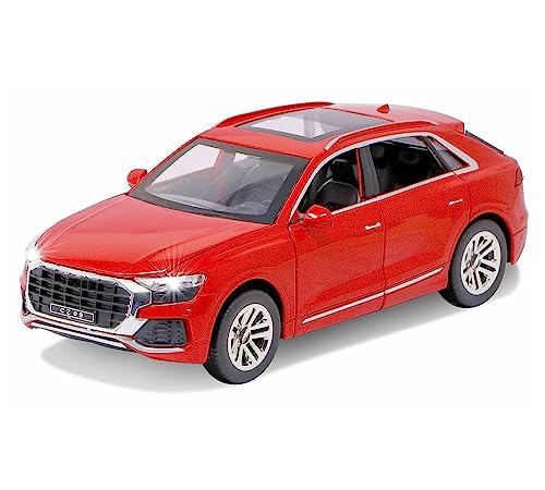 Image of Kids Toy car Playsets 1:24 Scale Die cast Metal Toy Car for Kids Q8 Pull Back Metal Cars with 4 Openable Doors Light and Musical Sound (Multi)