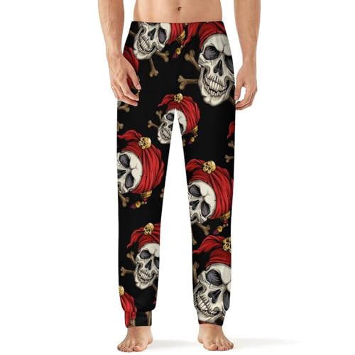 Skull And Crossbones Pirate Pajama Pants Men Pj Bottoms Sleepwear Lounge Pant