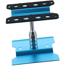 CHILDWEET Rc Car Repair Work Stand Aluminum Workstation with Rotation Lower Lifter for Scale Models Sky-Blue
