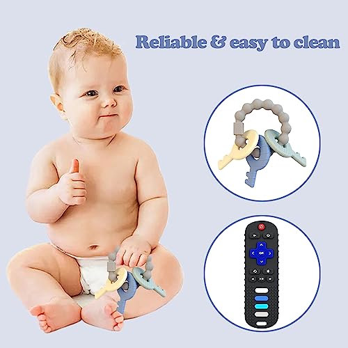 Ersihua Baby Teething Toys 0-6 Months, Silicone Baby Remote Control Toys, Fake Tv Remote Teething Relief, Key Teething Ring Toddlers Chew Toys thumb #3