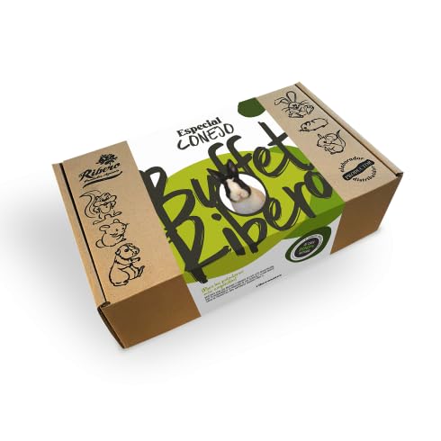 Ribero Buffet Conejo Lote degustación Natural para Conejos | Heno de Festuca, Hierbas, Flores y Snacks 100% Naturales | Enriquecimiento Ambiental
